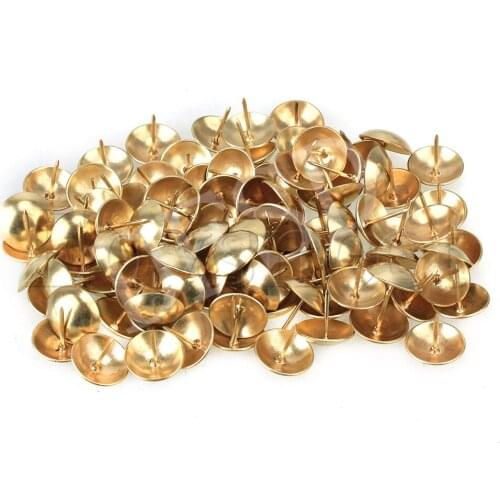 100 x Vintage Upholstery Tack Decorative Nail Furniture Yellow Rivet 14mm Dia