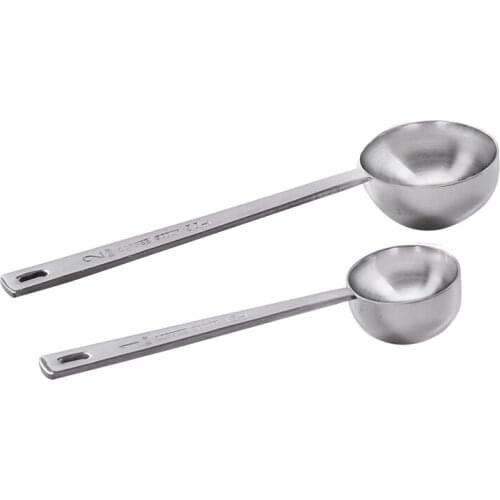 2 Pack Coffee Scoop,Stainless Steel Coffee Measuring Scoop ,Long Handle Spoon for Coffee,Milk Powder,Tea(15 Ml & 30 Ml)