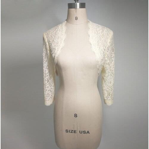 2019 Elegant Women Lace Wraps 3/4 Long Sleeves Autumn bolero Shrug Shawl