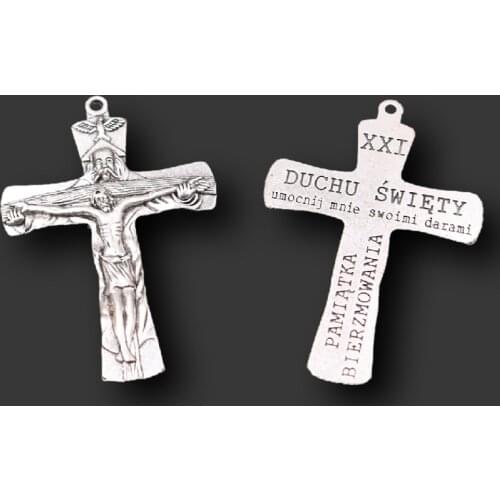 4pcs Silver Plated Large Christian Jesus Cross Pendants DIY Charms Religious Necklace Jewelry Crafts Metal Accessories A2047