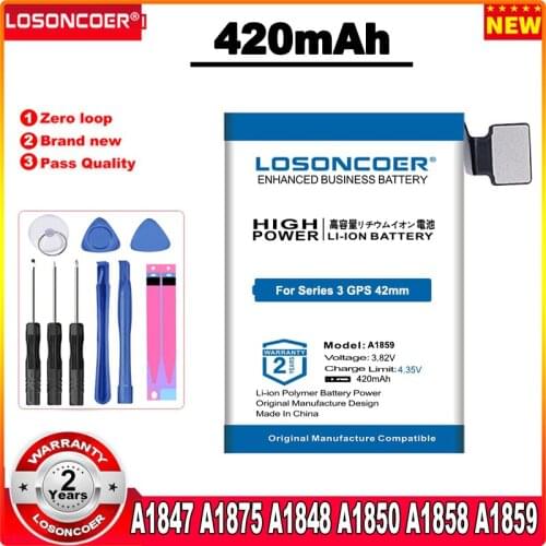 320/420mAh Battery For Apple Watch Series 3 GPS / LTE 38mm/42mm A1847 A1875 A1848 A1850 A1858 A1859 Battery