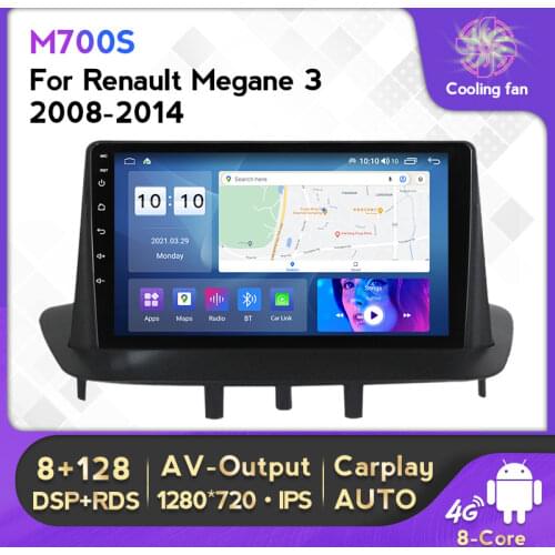 Android 10.0 4G Lte Car Radio Stereo For Renault Megane 3 Fluence 2008-2014 GPS Multimedia Player DSP Carplay 6+128G No 2Din DVD