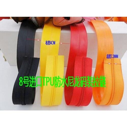 Free Shipping 8# Waterproof Nylon Zipper 5 Meters+5 Sliders Working For Shoes Bags Luggage Diy Sewing Accessories