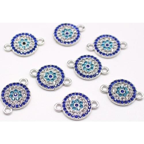 10pcs Full Rhinestone Bracelet Connector Earring Charms Making Accessory Vintage Pendant Necklace Eardrop Diy Jewelry Findings