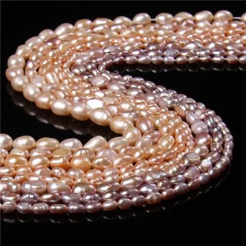 4-9mm Real Pink Natural Pearl Genuine Freshwater Pearl Punch Beads For Jewelry Making DIY Bracelet Necklace Earring Wedding 14"