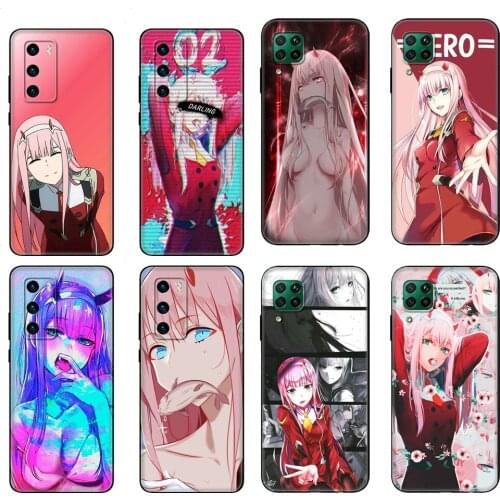 Black tpu Case For Huawei P30 Lite P30 Pro P40 Case For Huawei P40 LITE E P Smart 2020 Case Cover Darling in the FranXX Anime