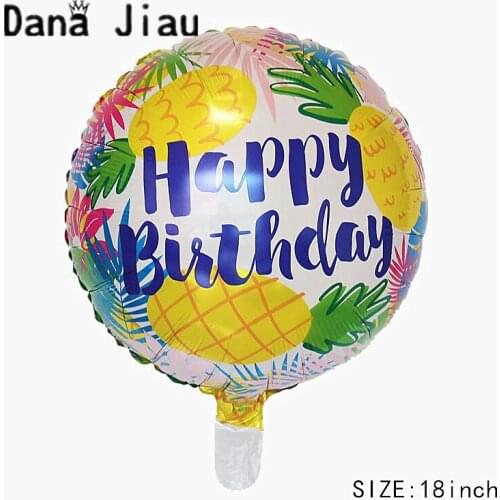 DANA JIAU New pineapple balloon summer fruit cake party decoration birthday wedding kids toy wholesale aluminum ball supplier