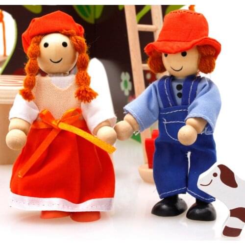 DIY Wooden Miniature Dollhouse Villa Tree House Doll Figures Furniture Set Kids