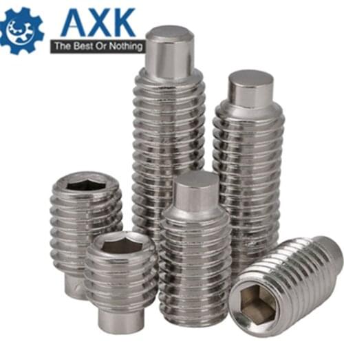 DIN915 GB79 M3 M4 M5 M6 M8 M10 M12 A2-70 Authentic Stainless Steel 304 Hex Socket Set Screws Bolt Screw Machine with Dog Point