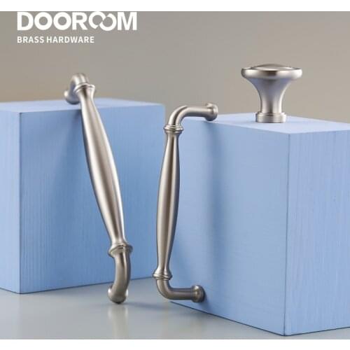 Dooroom Brass Furniture Handles Modern Matt Silver Pulls Wardrobe Dresser Cupboard Cabinet Drawer Wine Bar Brushed Nickel