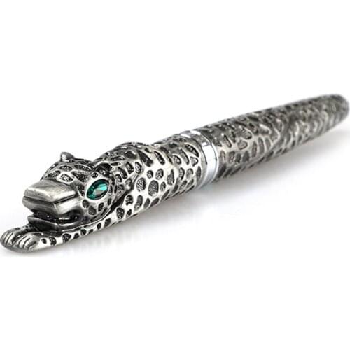 Jinhao Full Metal Gray Roller Ball Pen Panther Cheetah Elegant Advanced Collected Writing Gift Pen For Best Stationery