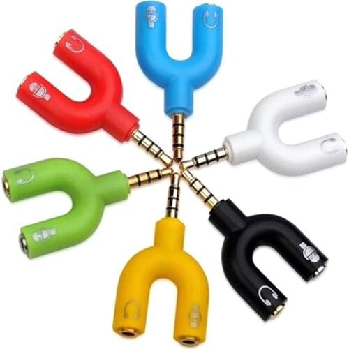 K Song 3.5 Audio Converter Head One Point Two U-shaped Plug Microphone Converter Mobile Phone Headset Splitter