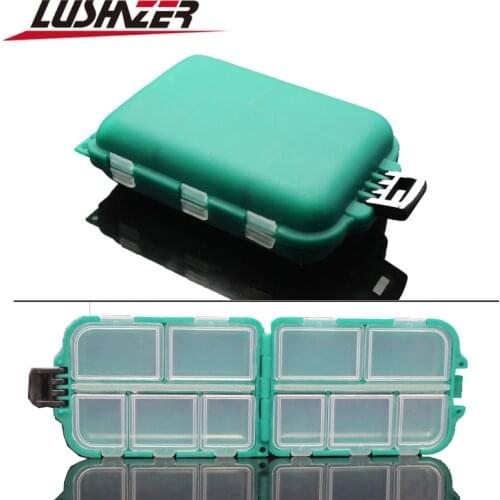 Fishing tackle box plastic spinner hand 9.9*6.5*3cm bass accessories fly lures boxes ice winter pesca free shipping
