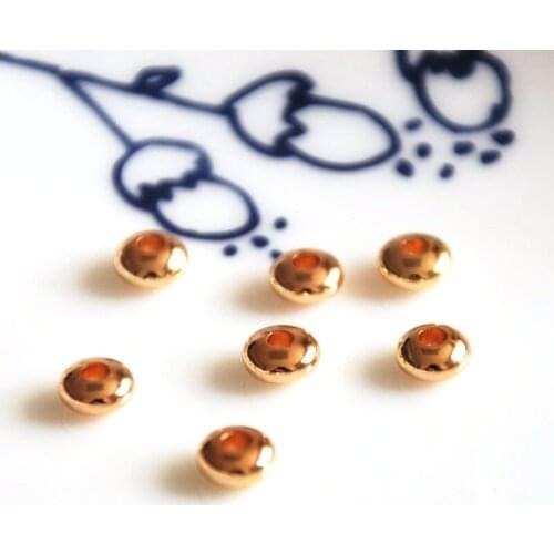 10 pcs/lot gold plated disc rondelle spacer 4mm/5mm/6mm loose beads diy necklace bracelet necklace making jewelry