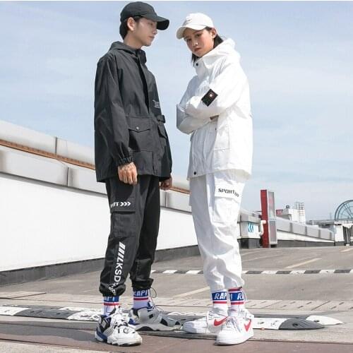 2020 Autumn Men Streetwear Tracksuit Harajuku Joggers Suit Sets Vintage Hooded Hoodies Fashions Joggers Pants ABZ551