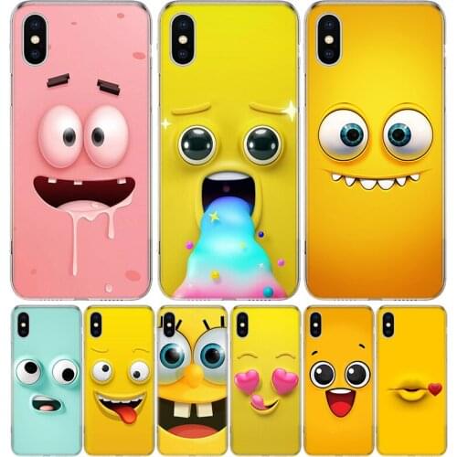 Funny Face Soft Cute Cover Phone Case For Iphone 12 11 Pro 7 6 X 8 6S Plus XS MAX + XR 5S SE 10 9 Art TPU Coque Capa Shell