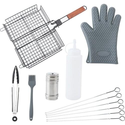 Stainless Steel Barbecue Tool Set 12-piece BBQ Grill Set Outdoor Barbecue Grill Accessories Barbecue Supplies