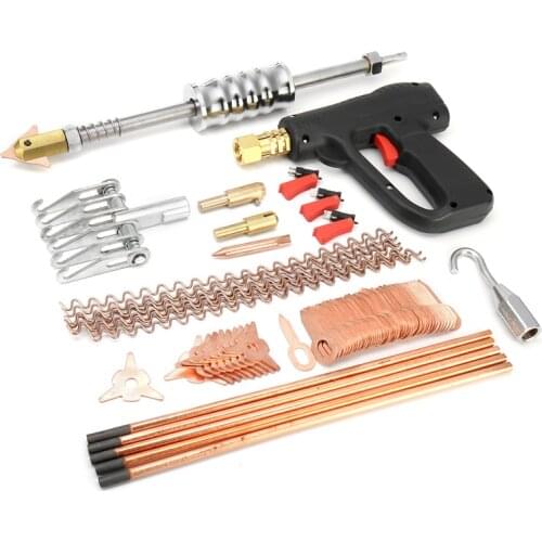 86pcs Dent Repair Puller Kit Car Body Dent Spot Repair Removal Device Welder Stud Mini Welding Machine Pulling Hammer Tool Kit