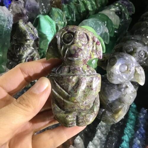Natural Gemstone carving Dragon blood stone small statue for home decorations