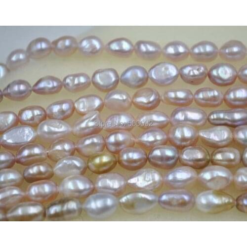 Wholesale 5 strands 8-9*9-11mm Baroque purple freshwater pearl