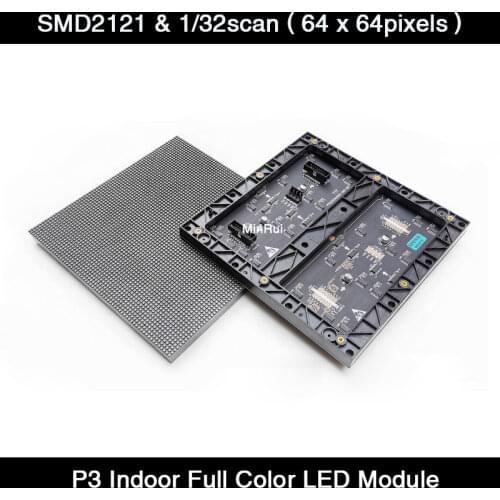 P3 HD Indoor Full Color SMD RGB LED Video Sign 192x192mm Matrix LED Display Module 64x64 Pixels High Resolution 1/32 Scan Hub75