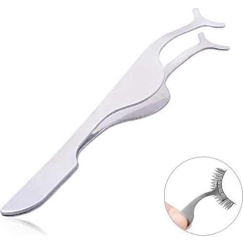 Stainless Steel False Eyelash Tweezers Fake Eye Lash Curler Applicator Clip Beauty Makeup Tools