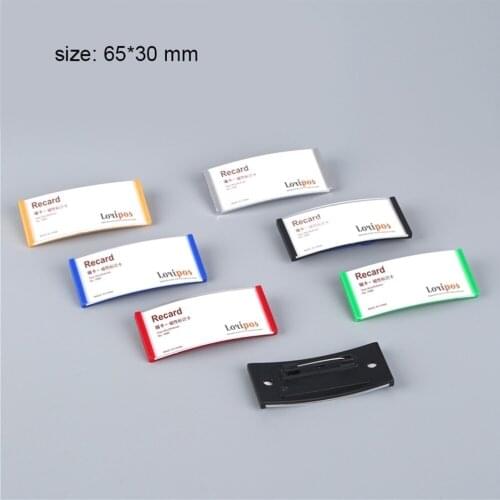 Plastic Colorful Reusable Pin Employee Name Badges Holder 65*30mm