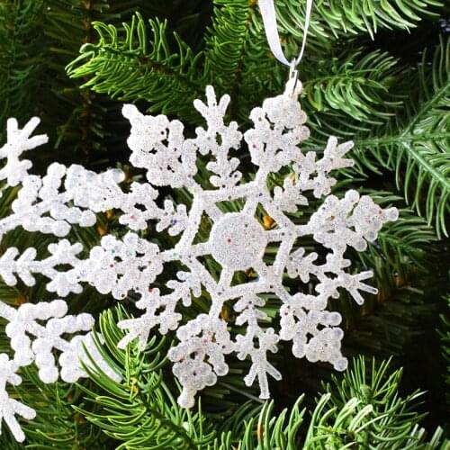 Christmas decoration snowflakes Christmas window layout shooting props 10/12/15CM silver white snowflakes