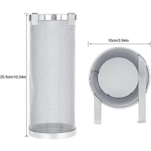 304 Stainless Steel Hop Spider Strainer Home brew Beer Pellet Hop Filter 100x255mm Reusable 400 Micron Filtering for Brew Kettle