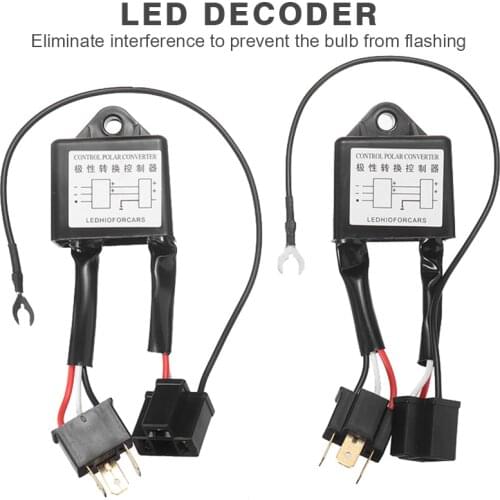 2Pcs H4 LED Negative Converter Polar Inverter Negative Switch Harness Adaptor Reversed Polarity for H4 Car Accessories