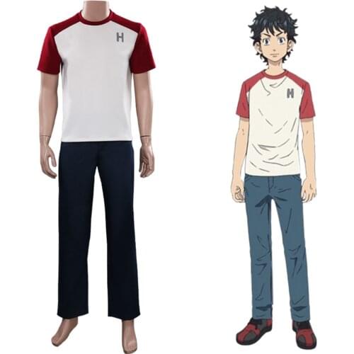 Takemichi Hanagaki Cosplay Uniform Suit Tokyo Revengers Shirt Pants Costume Halloween Carnival Suit