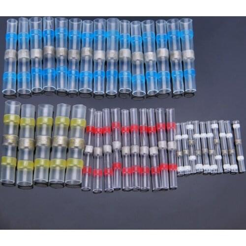 40pcs Heat Shrink Terminals Waterproof Wire Connectors Solder Sleeve Heat Shrink Tube Wire Butt Terminals Connectors Kit