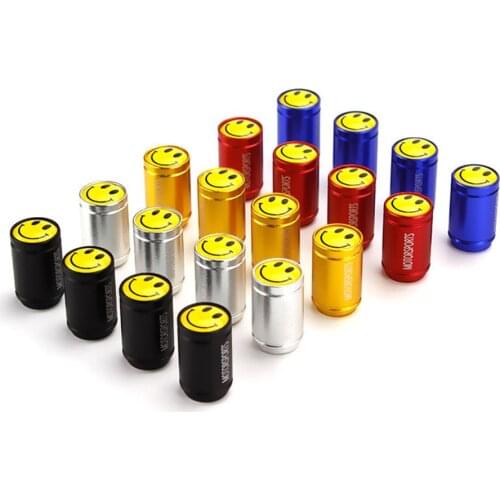 KUKAKEY Motorcycle Bicycle Car Wheel Valve Air Dust Caps For Chevrolet Cruze Captiva Lacetti Aveo Smiley Pattern Custom Logo