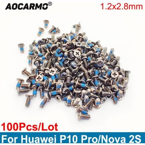 Aocarmo 100Pcs/Lot Inside Motherboard Frame Screw 1.2*2.8mm Screws For Huawei P10 Pro / Nova 2S Replacement