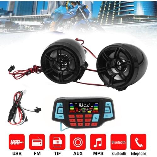 Waterproof Motorcycle Handlebar Audio System USB TF Bluetooth FM Radio MP3 Speakers Supply Dropshipping