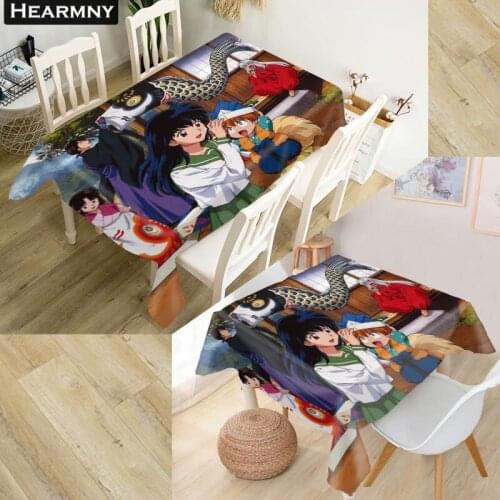 Inuyasha Tablecloth Waterproof Oxford Fabric Square/Rectangular Tablecloth For Wedding Table Cloth Cover TV Covers