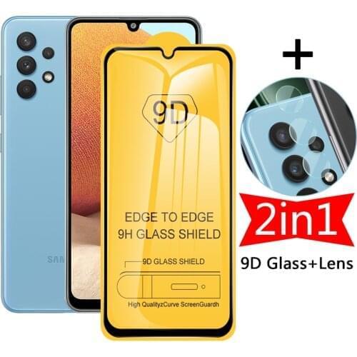 2in1 9D Screen Protective Glass On Sumsung A32 4G A325F Camera Lens Protector For Samsung Galaxy A32 5G A 32 A326B Tempered Film