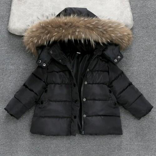 2019 White/Red/Black Winter Jacket luxurious hooded coat trendy Red parkas Children Black Warm Overcoat Hooded down Coats