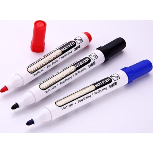 1pc Deli 2mm Whiteboard Markers Easy Erasing Marker Pen Children Drawing Pinting Graffiti Office School Stationery 3 Colors Gift