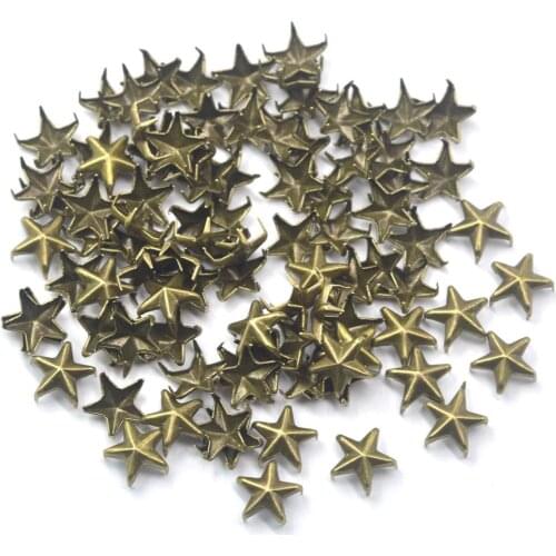 KALASO 100Pcs DIY Star Punk Nailheads Rivets Spikes Leathercraft Clothes Shoes Bags Decoration Clothing Handbag Craft DIY