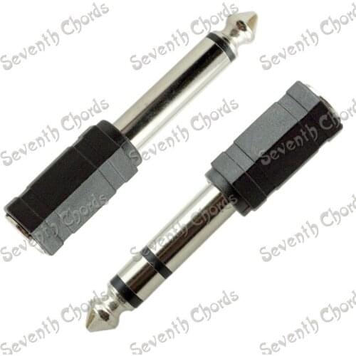 2 Pcs 3.5 Female Jack To 1/4" 6.35 Male Plug Microphone Guitar Cable Audio Converter Adapter Coupler Connector (ZJT-DZS+XZD)