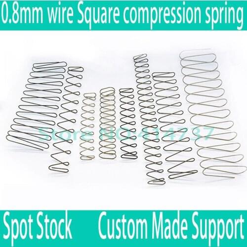 2pcs Carbon steel 0.8mm wire Square compression spring micro spring compression spring pressure spring Part 1