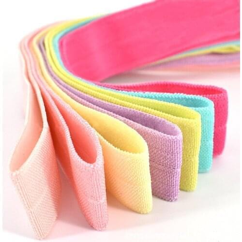 20MM High quality Shiny FOE Fold Over Elastic Spandex Satin Band Soft elastic band for Hair Tie Headband Dress Lace Trim Sewing