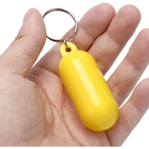 2019 New 1pc Plastic Yellow/White Color Kayak Floating Keyring Fender Buoyant Key Ring Marine Sailing Boat Float Canal Keychain