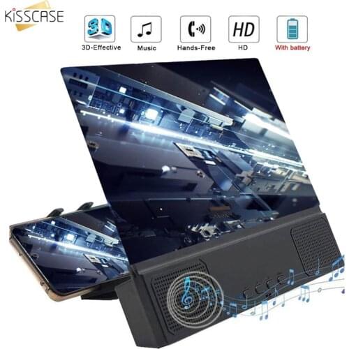 3D Mobile Phone Screen Magnifier with Bluetooth Speaker HD Magnifying Glass Stand for 12 inch Video Screen Enlarged Phone Holder