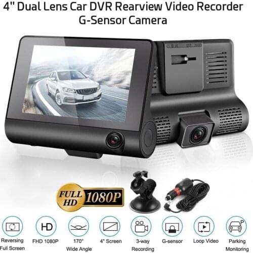 4.0 Inch Car DVR 3/2 Lens Portable Driving Recorder Dual Lens with Rearview Camera Video Recorder Auto Recorder DVRS Dashcam