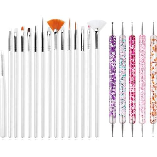5/6/10/15/20Pcs Nail Art Brush Nail Art Dotting Pen Drawing Painting Pen DIY Design Nail Art Dotting Tools Manicure Accessories