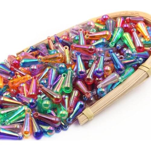 8x22mm Acrylic Mini AB Charm Pendants Loose Beads For Decoration Clothing Craft DIY Earrings Necklace Making Material Beads