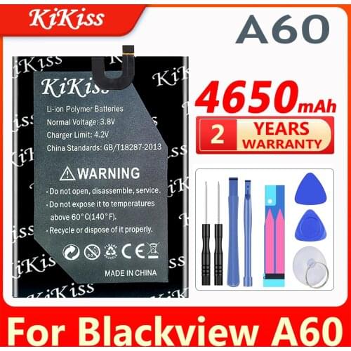 KiKiss 4650mAh Battery For Blackview A60 A 60 Smart Mobile Phone li-ion Battery + Free Tools