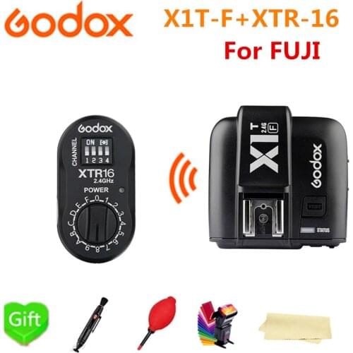 GODOX X1T-F HSS TTL 2.4G Wireless LCD Flash Trigger Transmitter + XTR-16 Receiver for Fujifilm FUJI Camera GODOX Flash